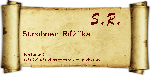 Strohner Réka névjegykártya